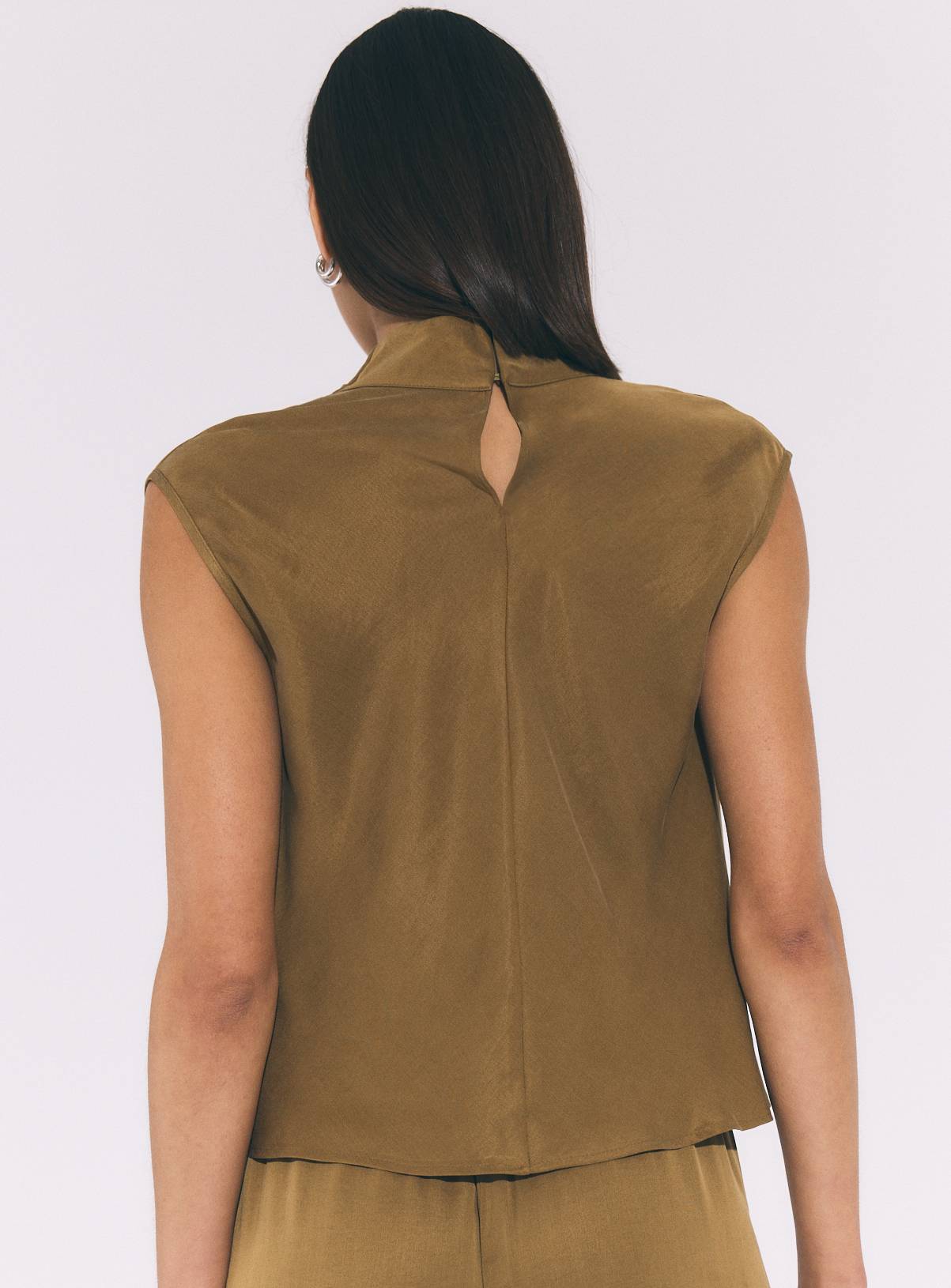 Light Khaki Sandwash Asymmetric Top 20 - Image 4